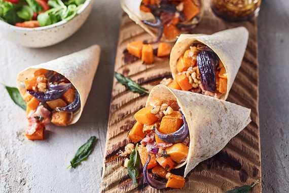 Bacon and Butternut Squash Wraps