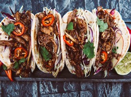 BBQ Pulled Pork with Apple Slaw Tacos