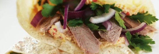 Roast Lamb and Hummus Wrap