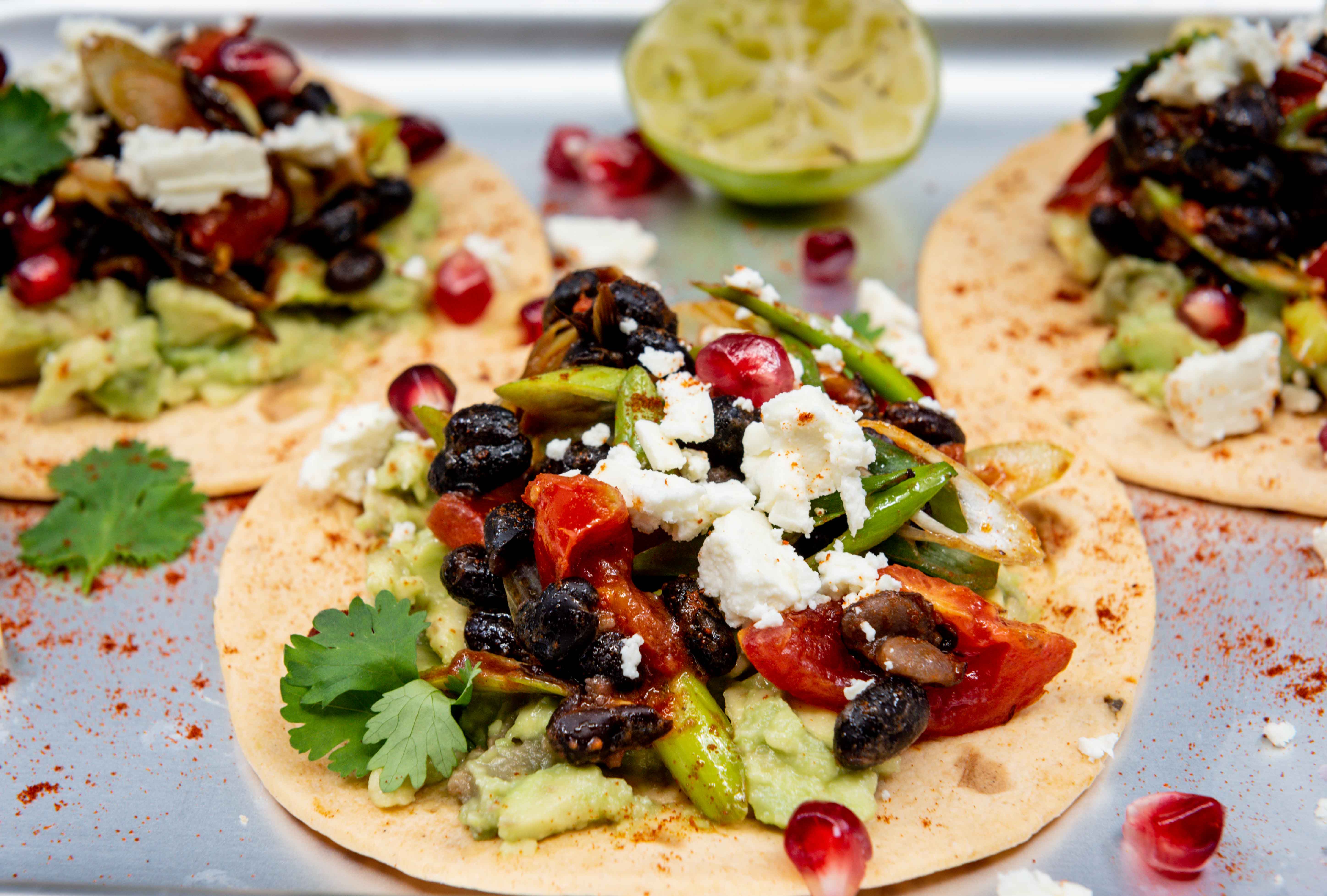 Smoky Black Bean & Feta Tacos