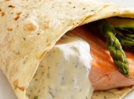 Poached Salmon & Roasted Asparagus Cone