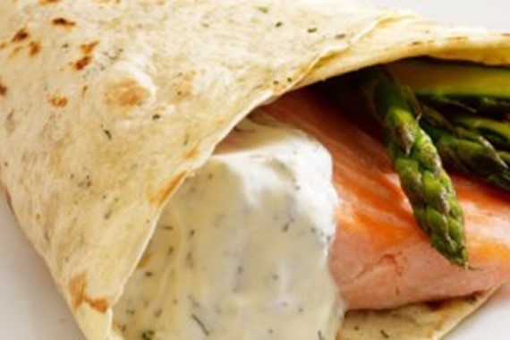 Poached Salmon & Roasted Asparagus Cone