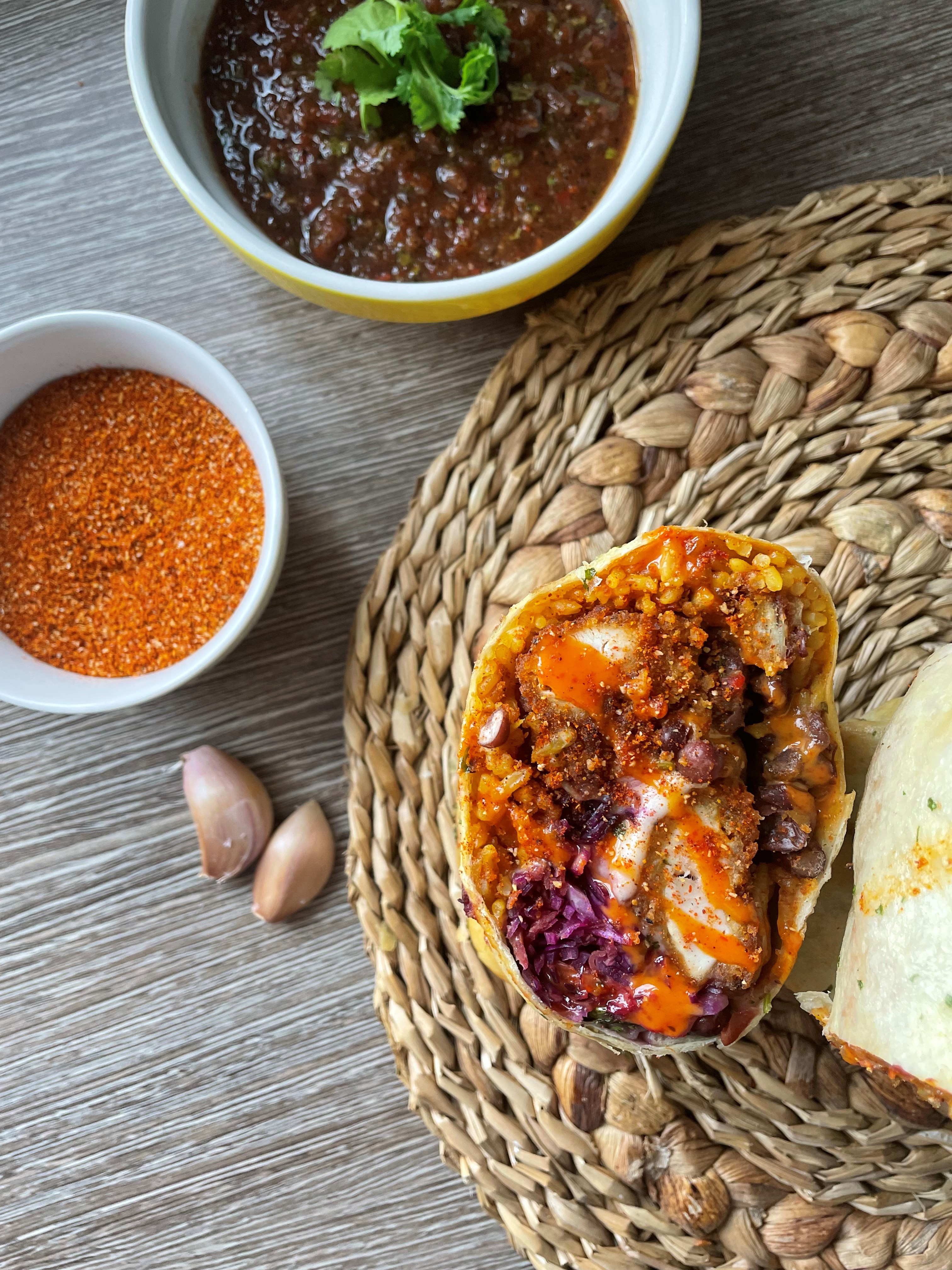 Garlic Nashville Chicken Burrito